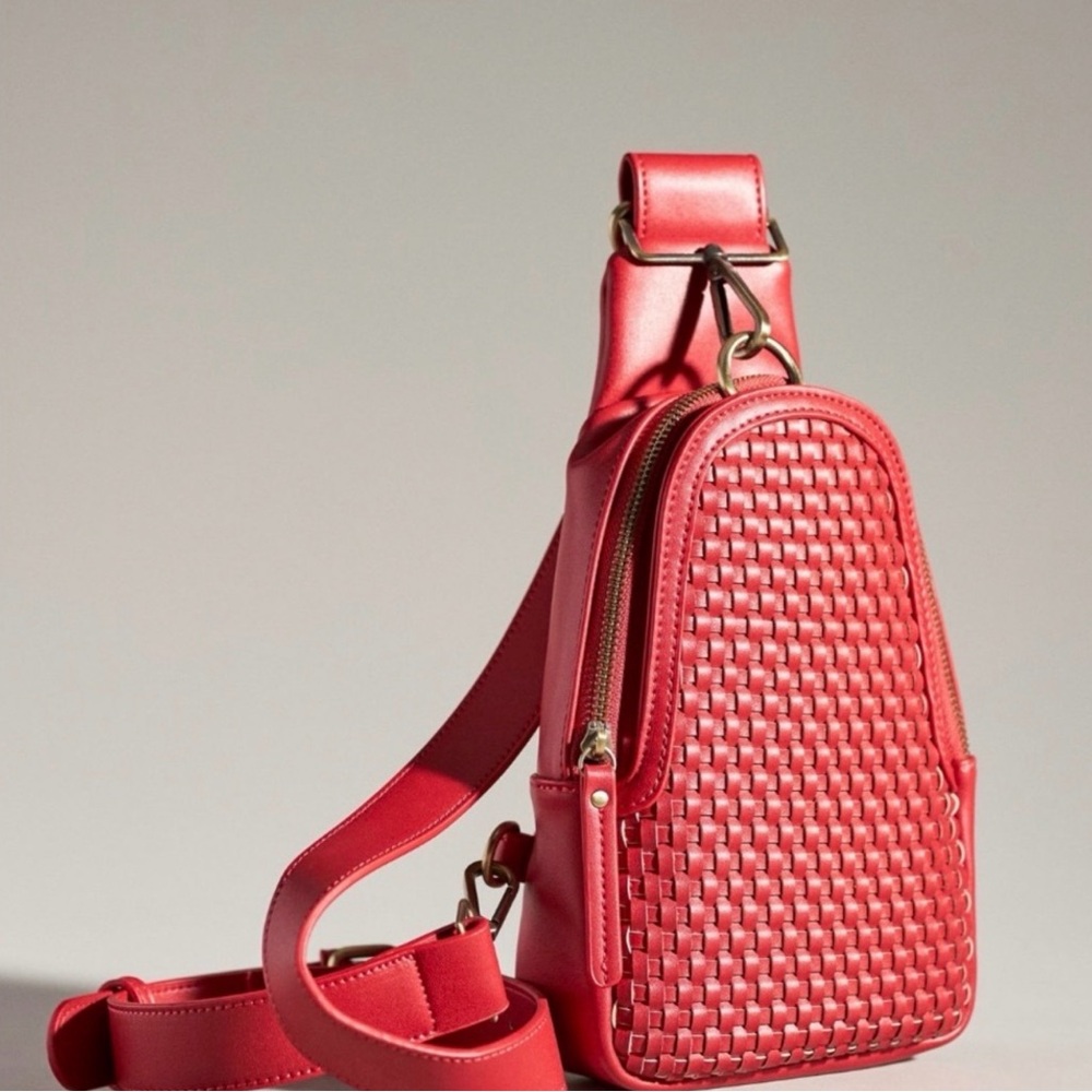 Urban Originals Red Woven Crossbody Sling Bag from Anthropologie